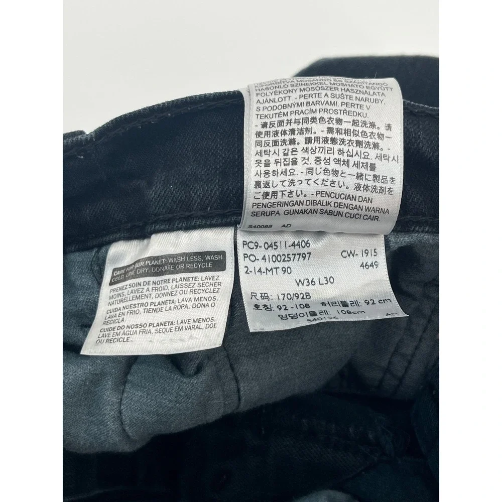 Levi's 511 Slim Jeans‎ Mens 36x30 Black Stretch Denim Pants